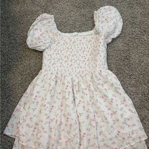 Altar’d state pink and white womens floral dress / romper